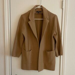 Quince 100% Organic Cotton Knit Blazer in Camel